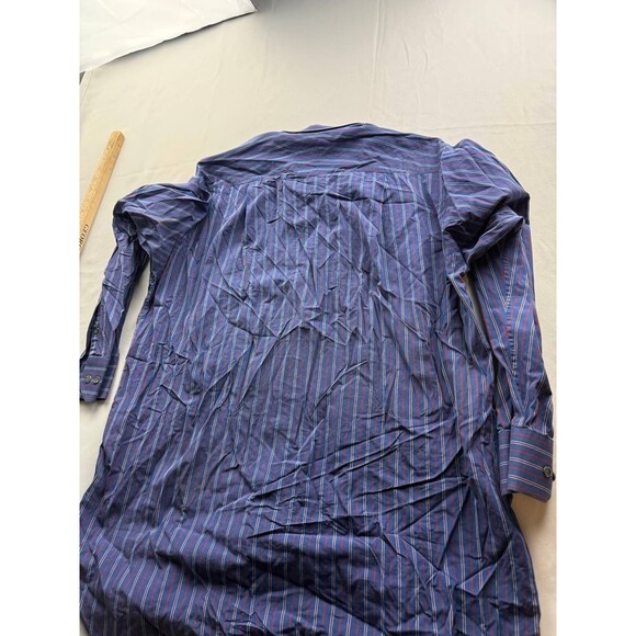 Sr. Francesco Dress Shirt Mens Size 16R Purple Striped Button Up Long Sleeve - Picture 5 of 5